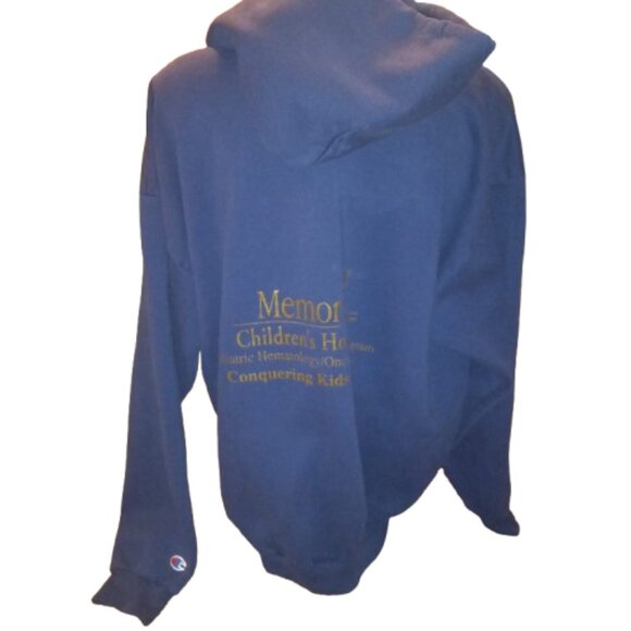 Notre Dame Mens XL Irish Fighting Life Cancer Blue Hoodie Sweatshirt - Picture 6 of 10